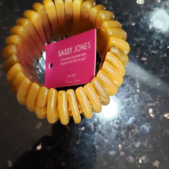 Sassy Jones Zanzibar Bangle Stack Brown Stretch Bracelet - Picture 7 of 8